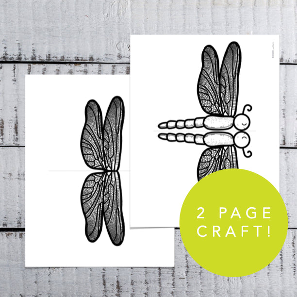 Dragonfly Coloring Sheet | Paper Craft Step by Step