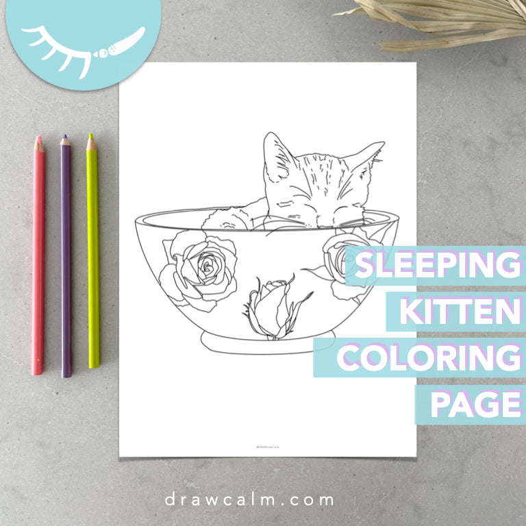 Cute Kitten Coloring Pages Printable