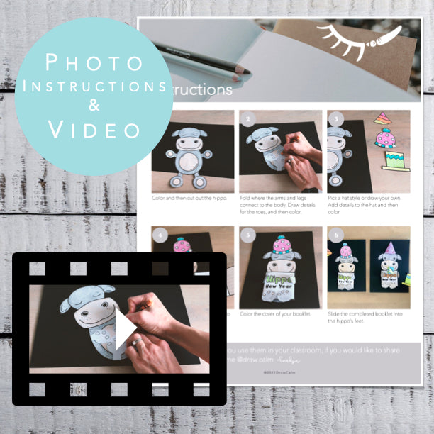 New Year's Worksheet │ Hippo New Year Activity