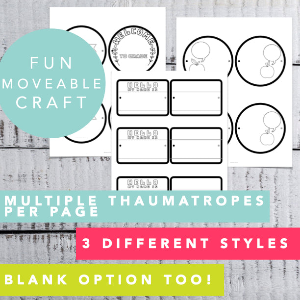 Back to School Crafts | 3 Thaumatrope Designs