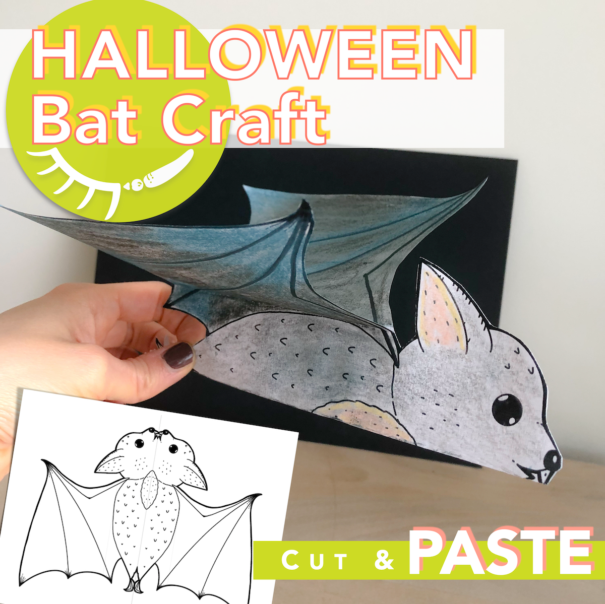 Bat Craft | Halloween Craft | Halloween Craft Printables