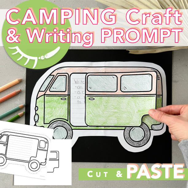 Camping Coloring Page │ Summer Writing Prompt