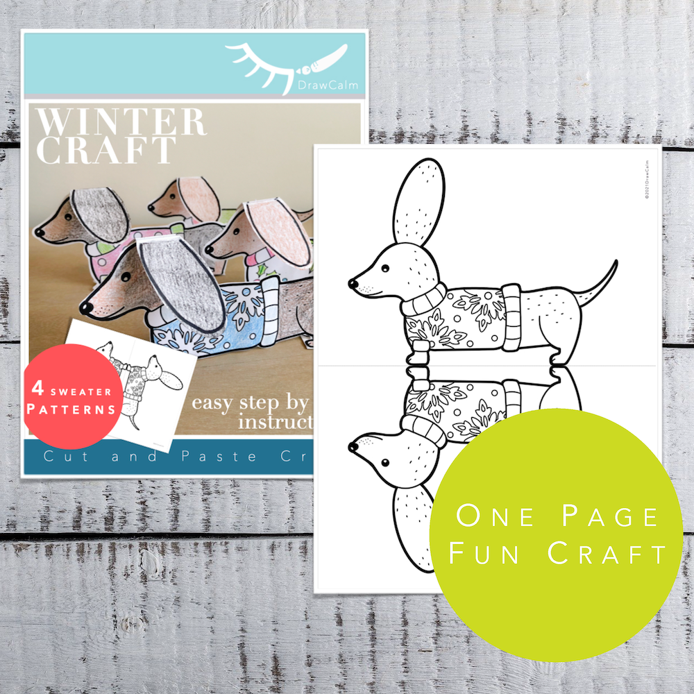 Winter Craft │ Dachshund Craft │ Christmas Craft with Paper