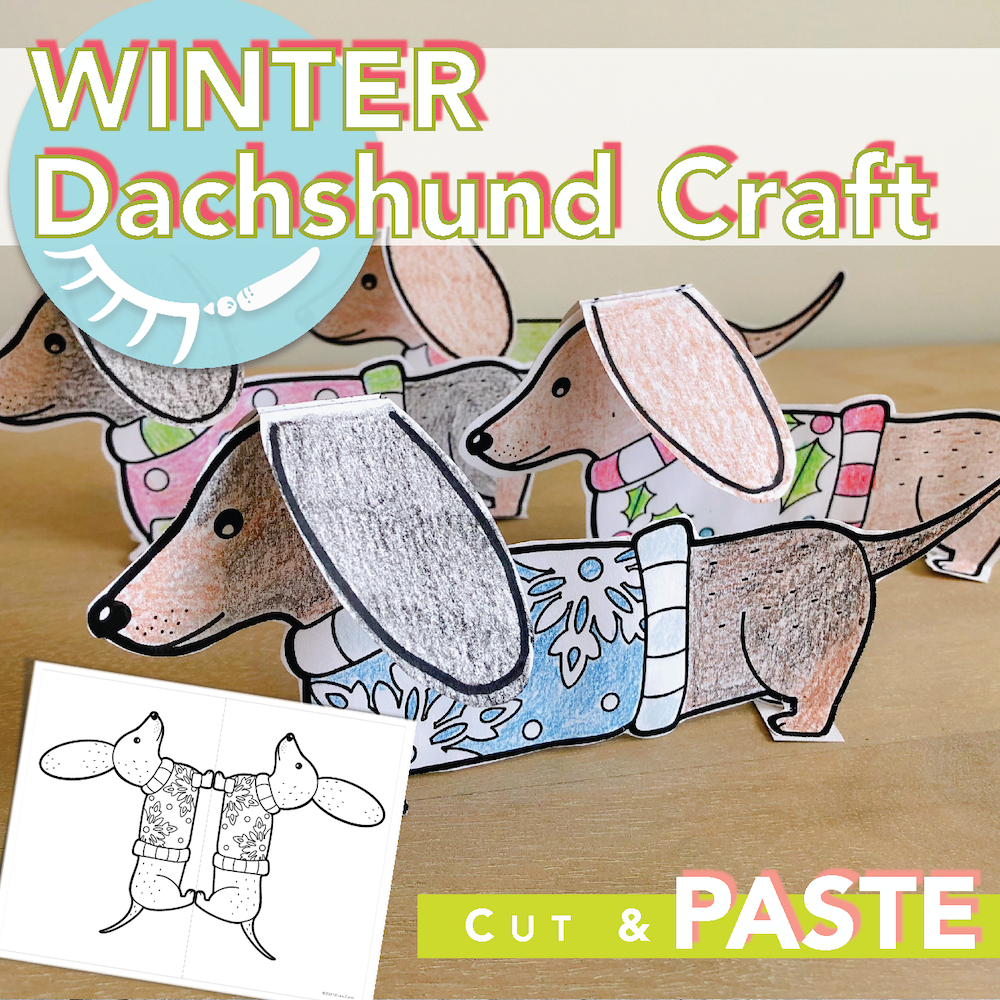 Winter Craft │ Dachshund Craft │ Christmas Craft with Paper
