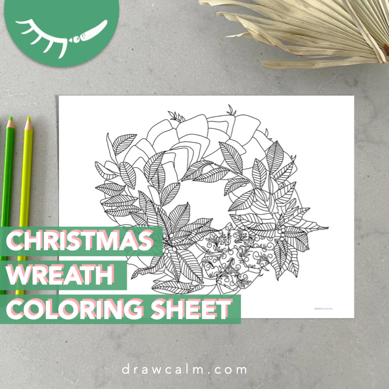 Christmas Wreath Coloring Page