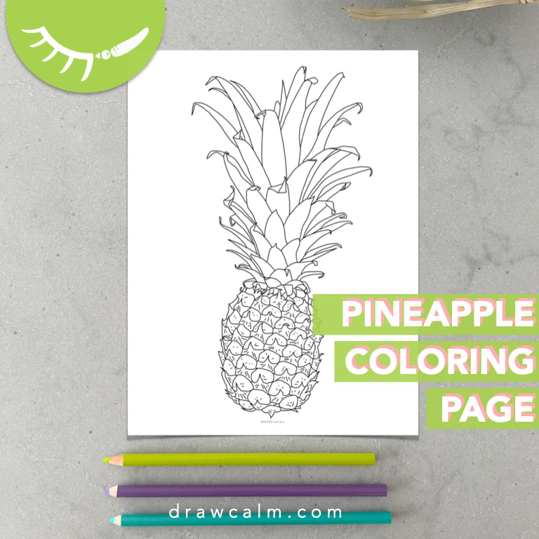 Coloring Page of Pineapple