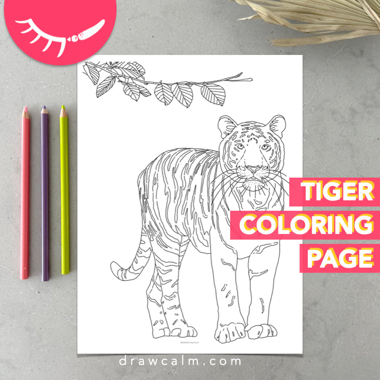 Coloring Page Tiger