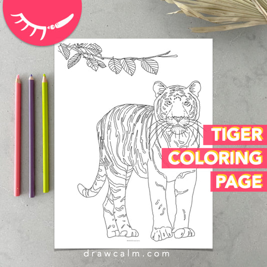 Coloring Page Tiger