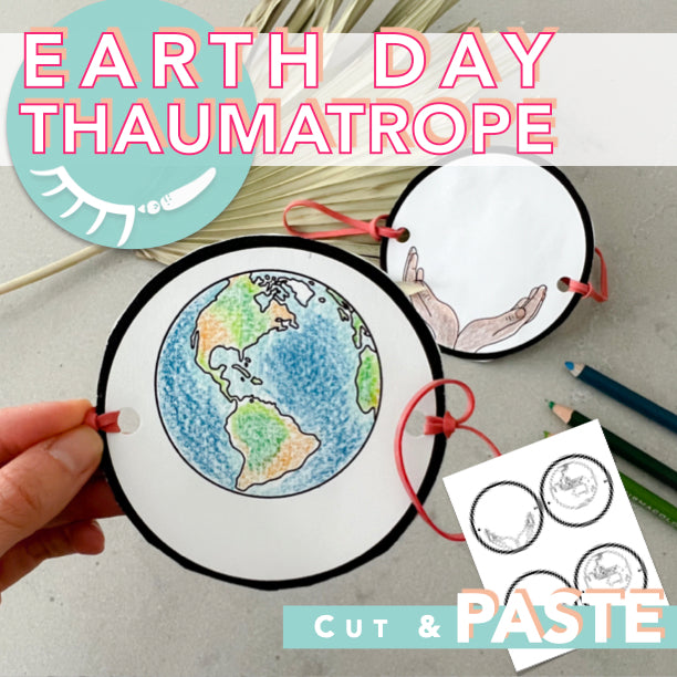 Coloring Page of the Earth │ Thaumatrope Earth Day Craft Idea