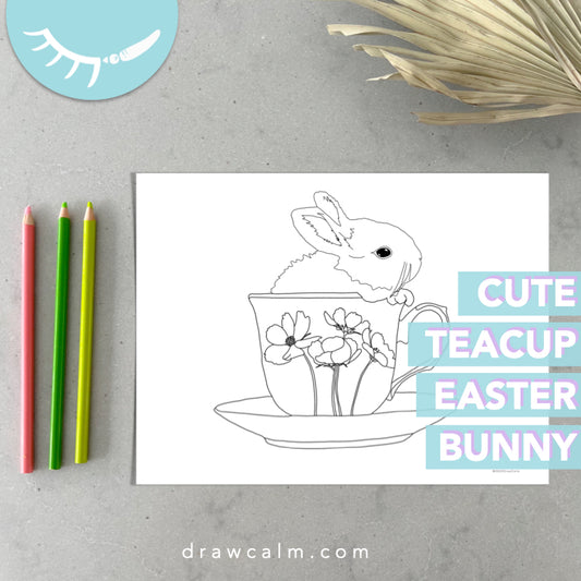 Cute Bunny Coloring Page