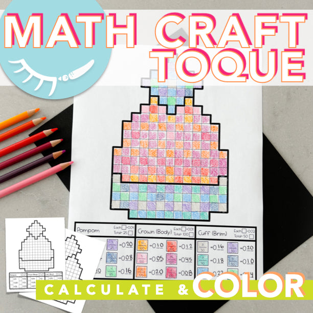 Toque Math Calculate & Color │ Decimal to Fraction Worksheet