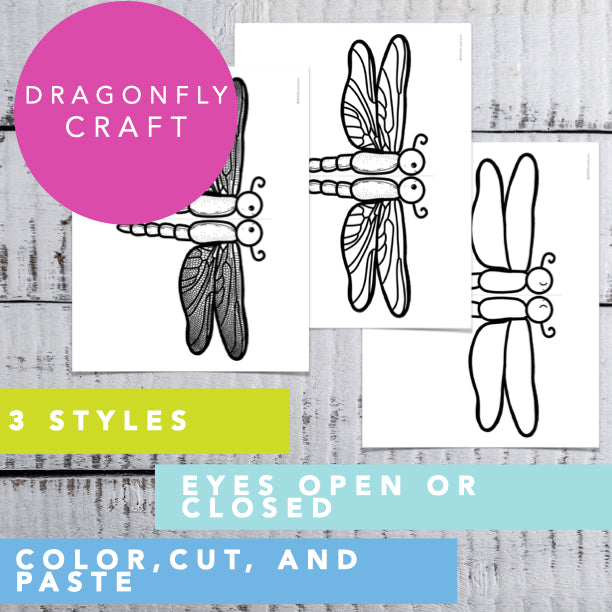 Dragonfly Coloring Sheet | Paper Craft Step by Step