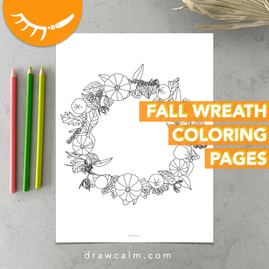 Fall Wreath Coloring Page