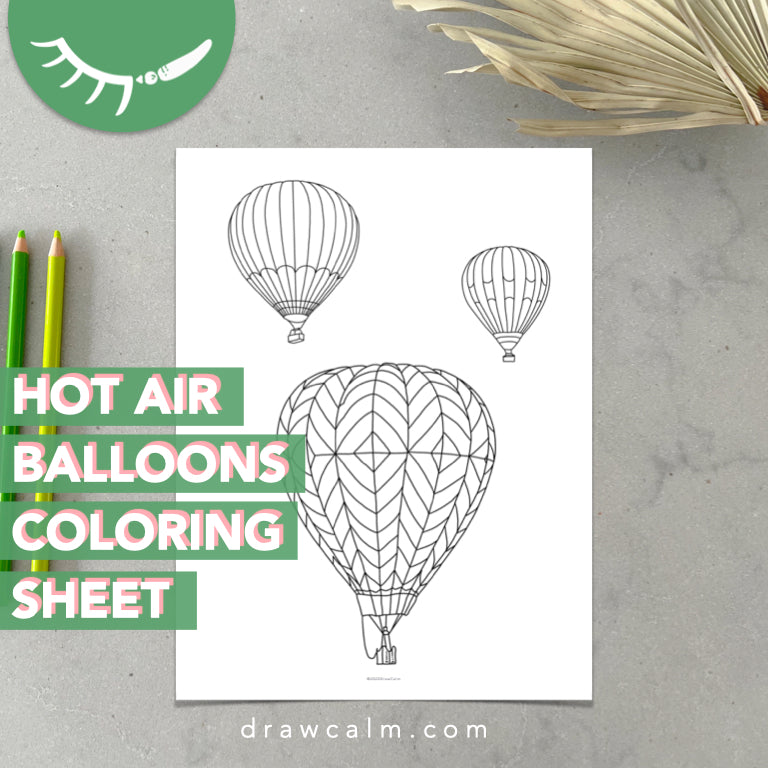 Hot Air Balloons Coloring Page