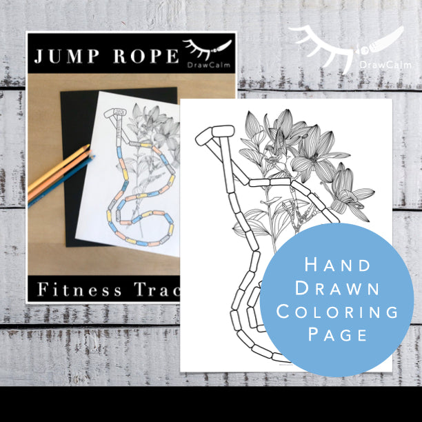 Jump Rope Coloring Page │ Skipping Challenge │ Heart Health