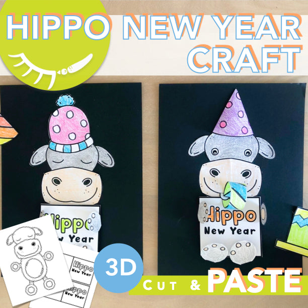 New Year's Worksheet │ Hippo New Year Activity