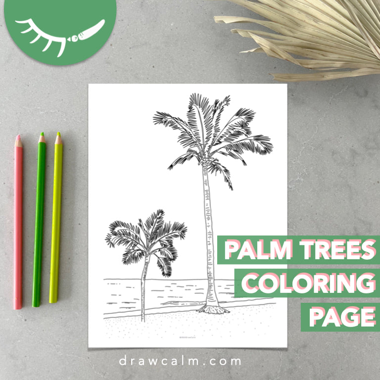 Palm Trees Coloring Page