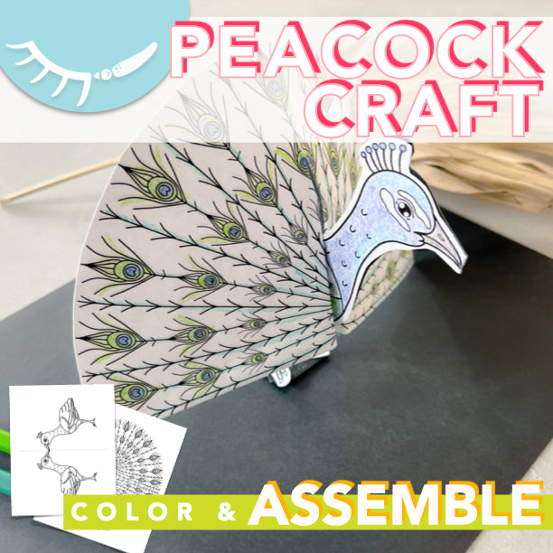 Peacock Craft for Kids │ Peacock Coloring Page