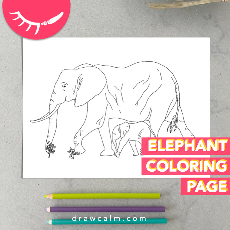 Printable Elephant Coloring Page