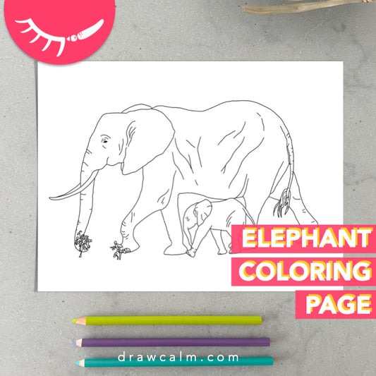 Printable Elephant Coloring Page