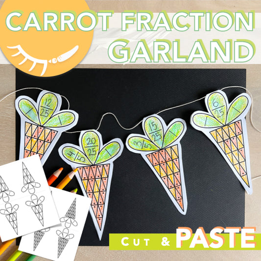 Equivalent Fraction Worksheet ┃Carrot Coloring Page