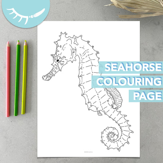 Seahorse Colouring Page
