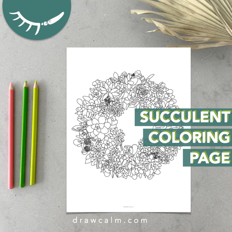 Succulent Coloring Page